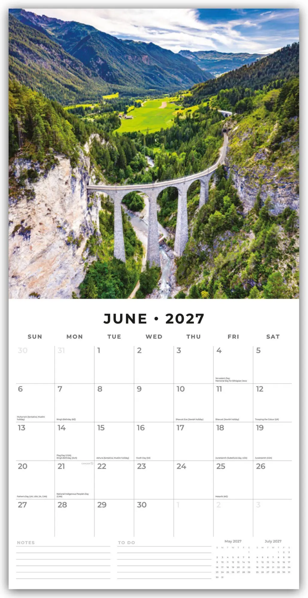 Bild: 9781837014750 | Bridges of the World - Brücken der Welt 2027 - 16-Monatskalender | Red