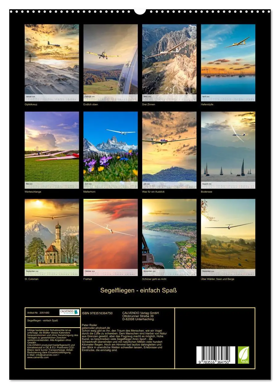 Bild: 9783516364750 | Segelfliegen - einfach Spaß (hochwertiger Premium Wandkalender 2026...