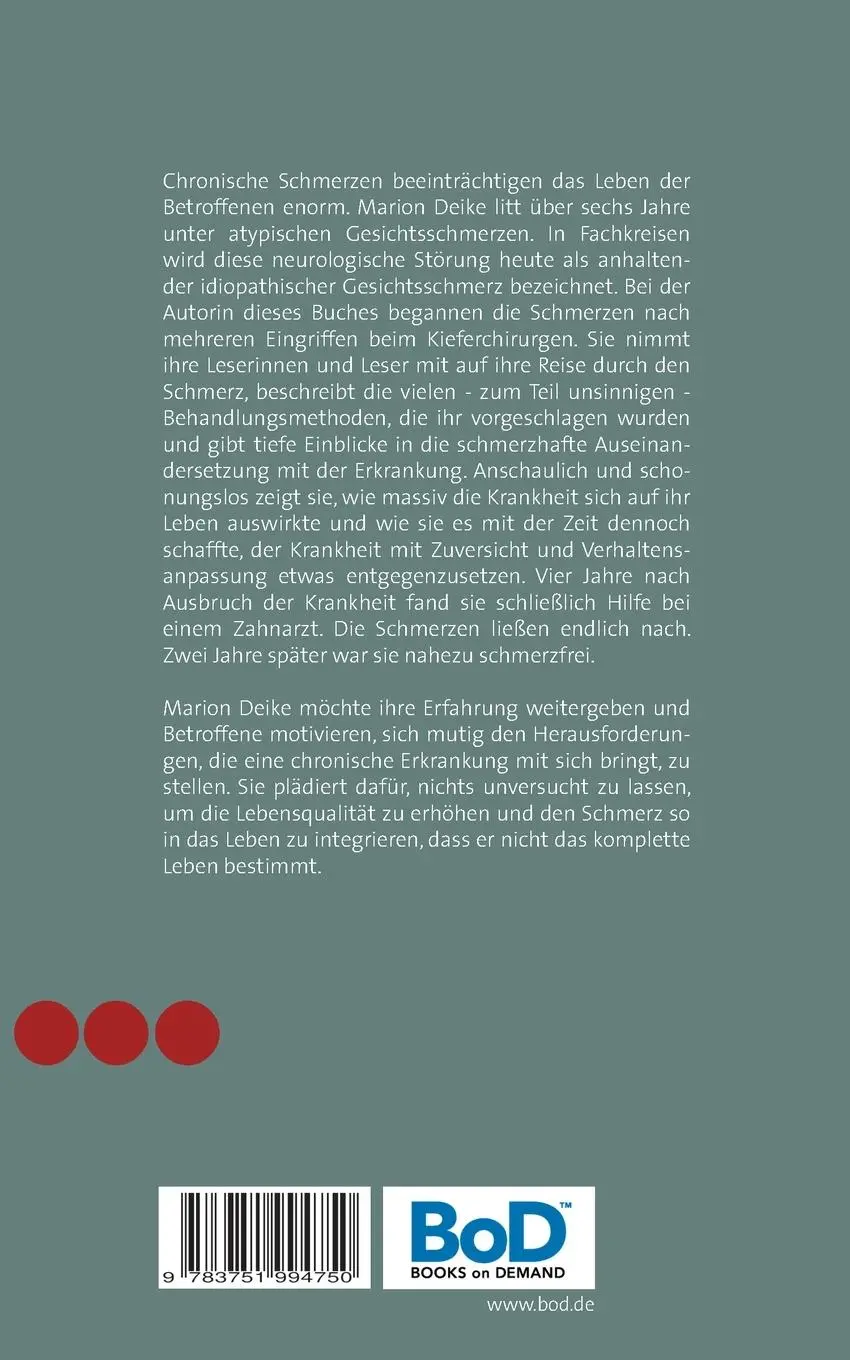 Rückseite: 9783751994750 | Zahnraupen - meine Reise durch den Schmerz | Marion Deike | Buch