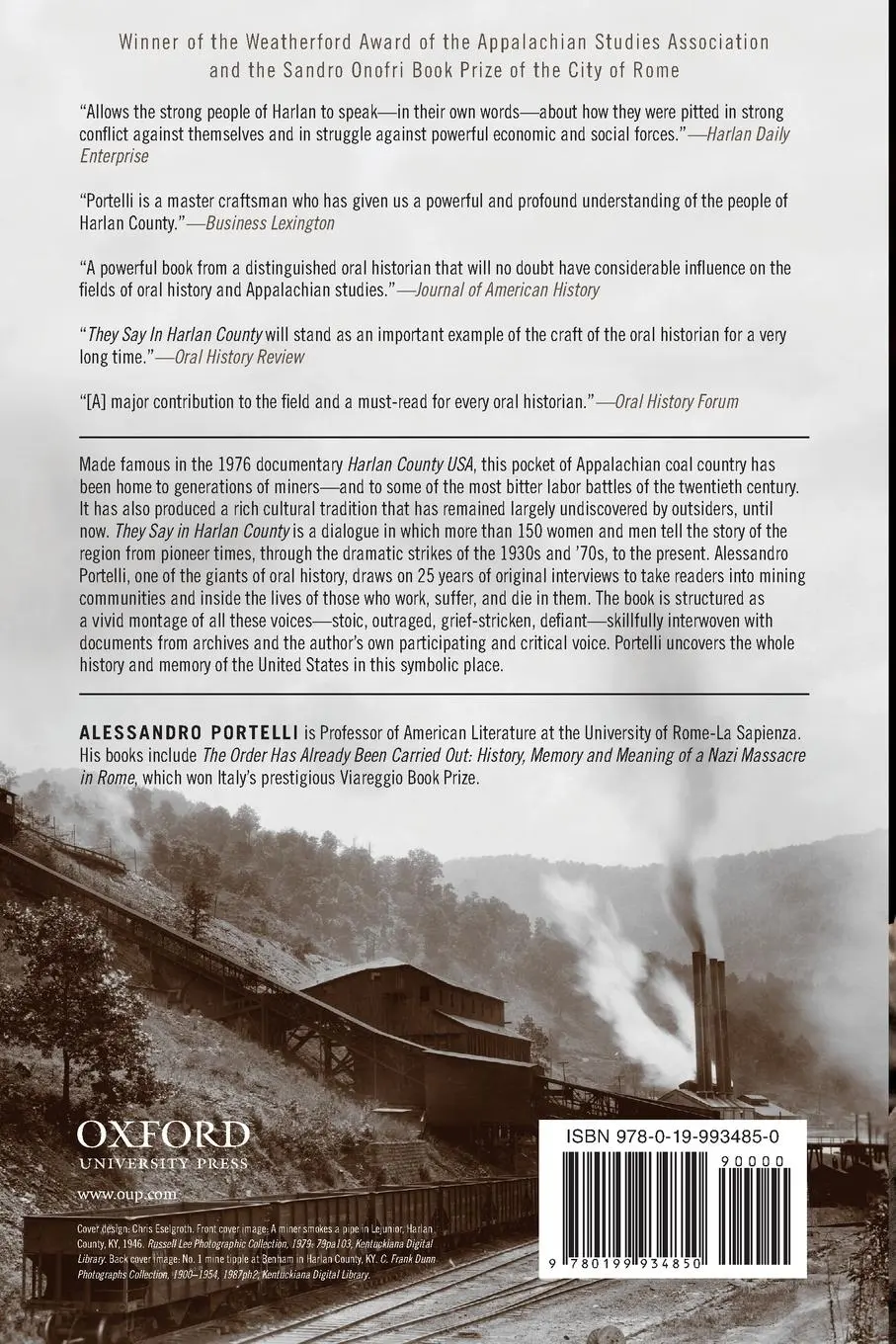 Rückseite: 9780199934850 | They Say in Harlan County | An Oral History | Alessandro Portelli