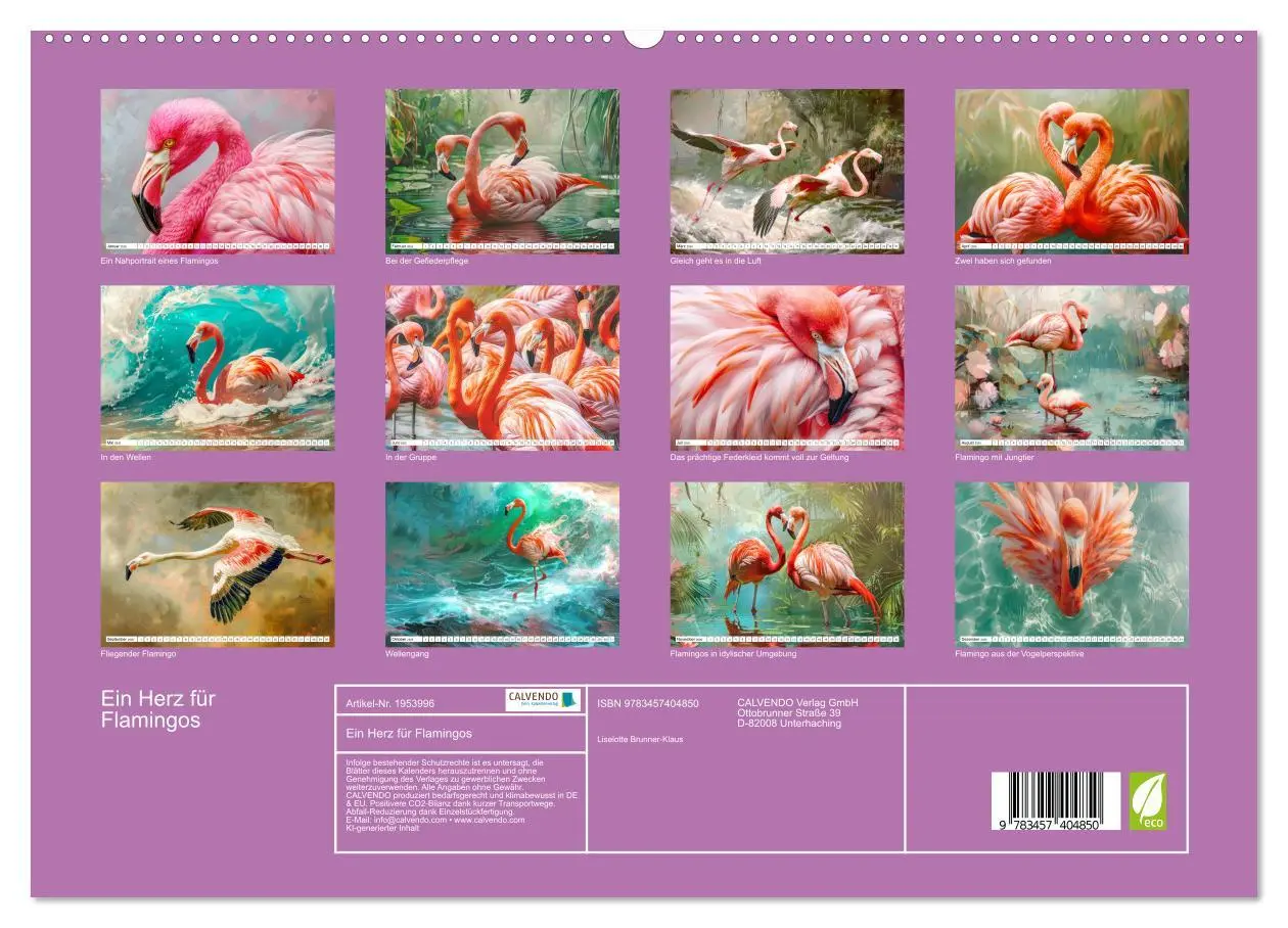 Bild: 9783457404850 | Ein Herz für Flamingos (hochwertiger Premium Wandkalender 2026 DIN...