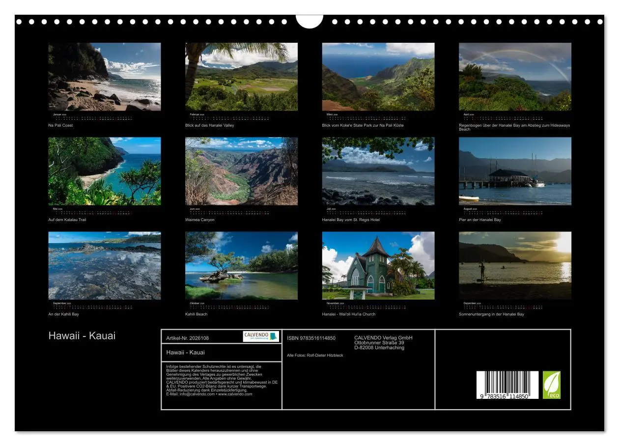 Bild: 9783516114850 | Hawaii - Kauai (Wandkalender 2026 DIN A3 quer), CALVENDO...