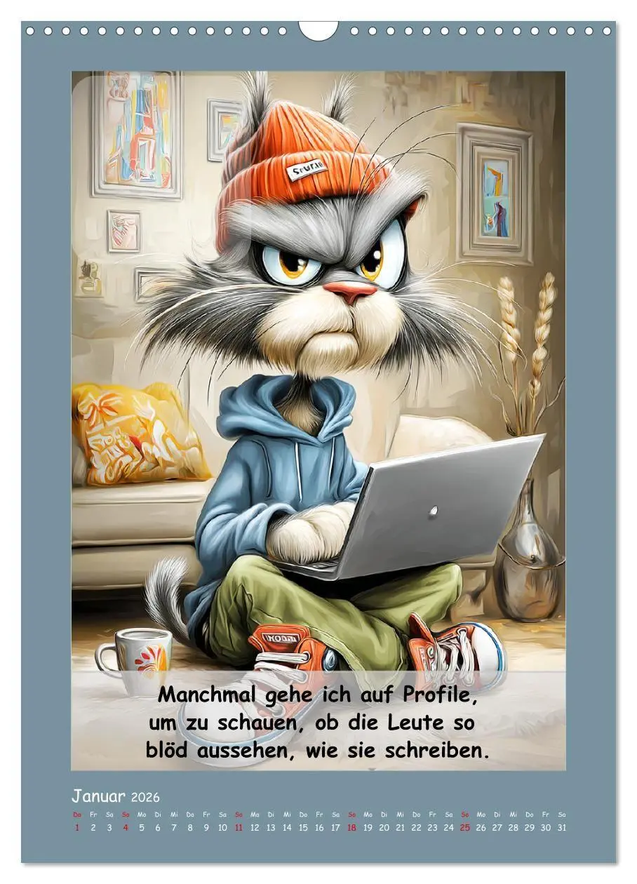 Bild: 9783516734850 | Kratzige Kerle. Trockener Katzenhumor vom Feinsten (Wandkalender...