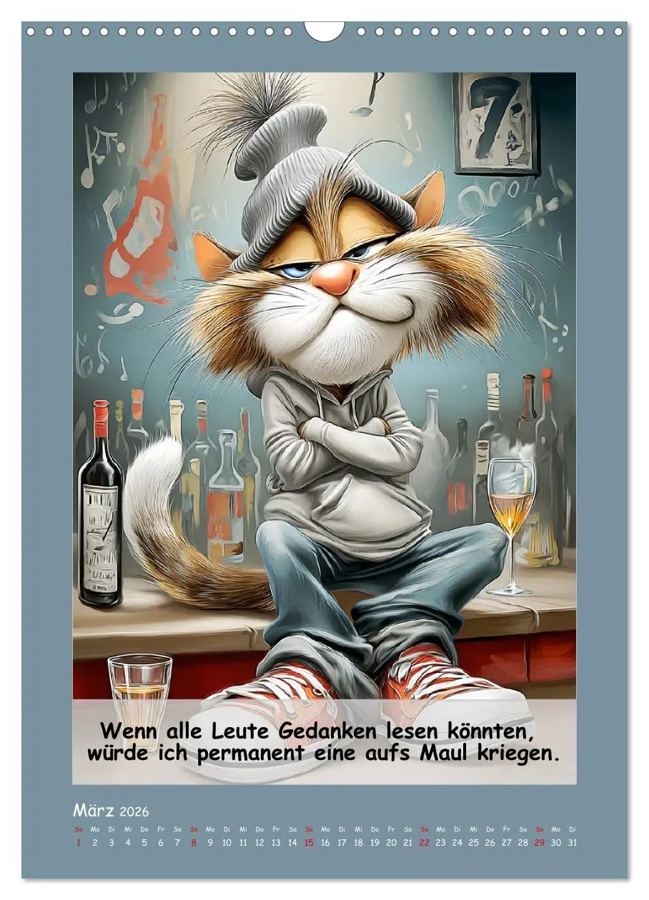 Bild: 9783516734850 | Kratzige Kerle. Trockener Katzenhumor vom Feinsten (Wandkalender...