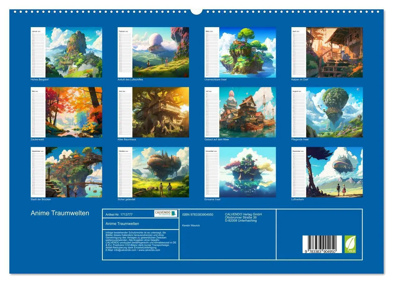 Bild: 9783383904950 | Anime Traumwelten (hochwertiger Premium Wandkalender 2025 DIN A2...