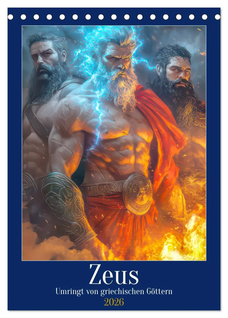 Cover: 9783457254950 | Zeus - Umringt von griechischen Göttern (Tischkalender 2026 DIN A5...