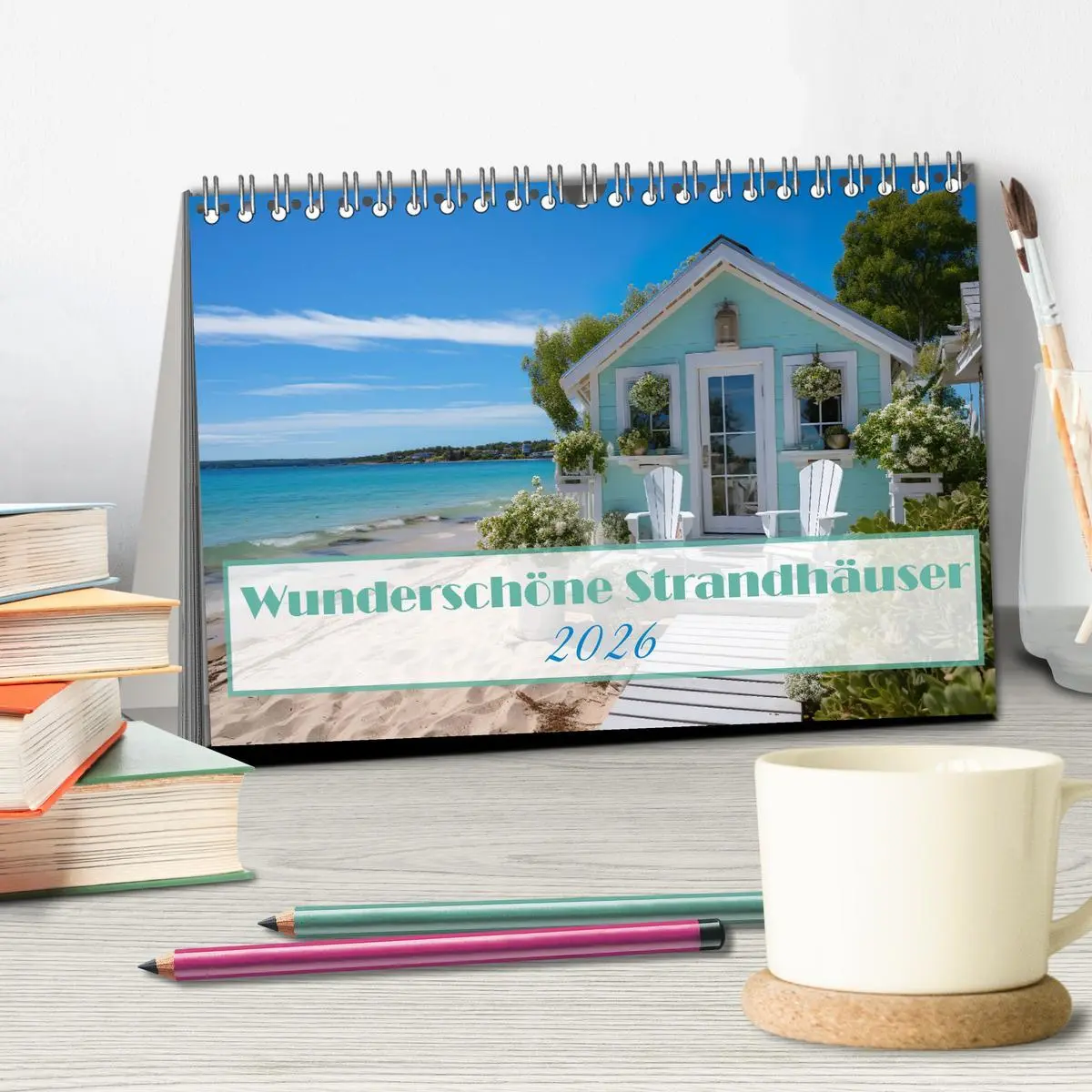 Bild: 9783457494950 | Wunderschöne Strandhäuser (Tischkalender 2026 DIN A5 quer),...