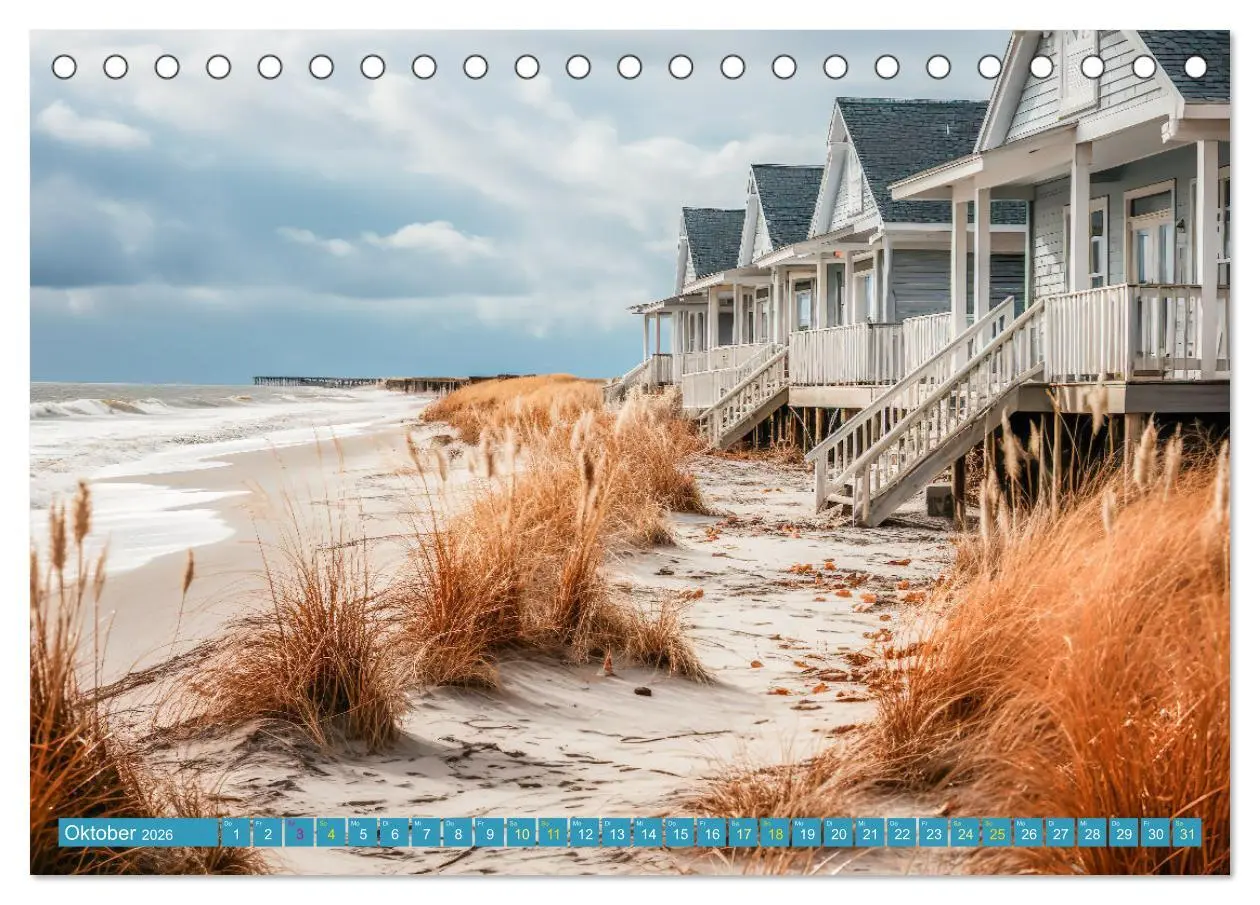 Bild: 9783457494950 | Wunderschöne Strandhäuser (Tischkalender 2026 DIN A5 quer),...