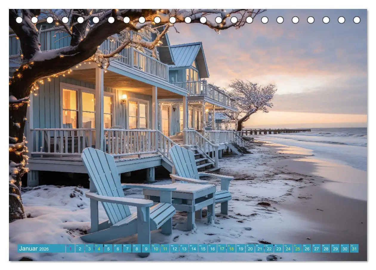 Bild: 9783457494950 | Wunderschöne Strandhäuser (Tischkalender 2026 DIN A5 quer),...