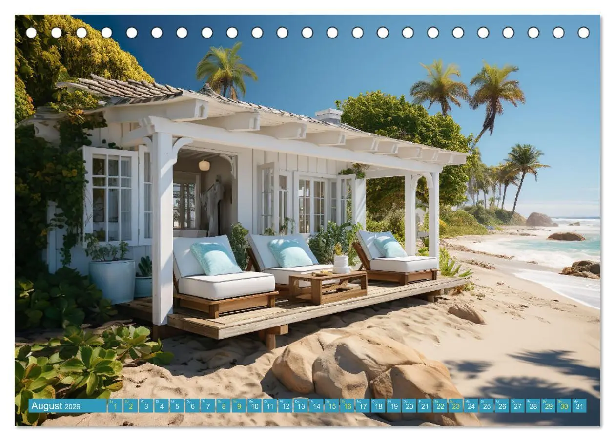 Bild: 9783457494950 | Wunderschöne Strandhäuser (Tischkalender 2026 DIN A5 quer),...