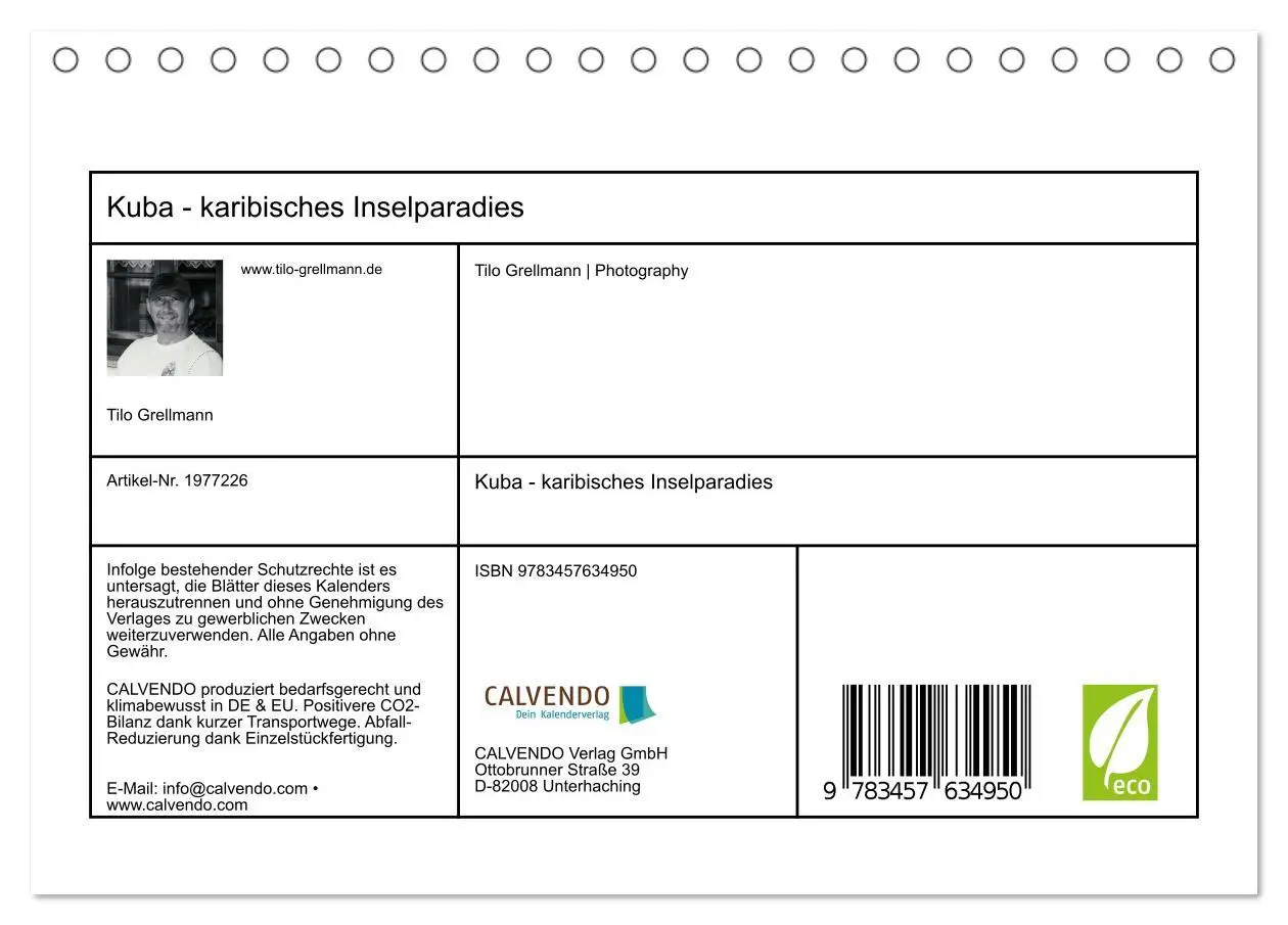 Bild: 9783457634950 | Kuba - karibisches Inselparadies (Tischkalender 2026 DIN A5 quer),...