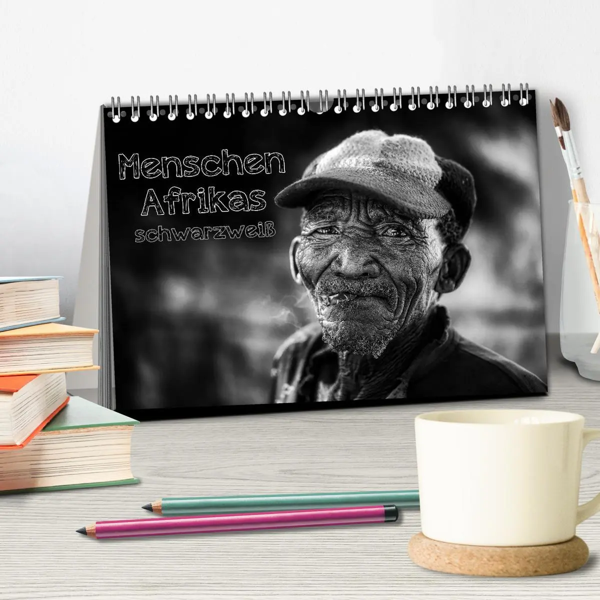 Bild: 9783516034950 | Menschen Afrikas schwarzweiß (Tischkalender 2026 DIN A5 quer),...
