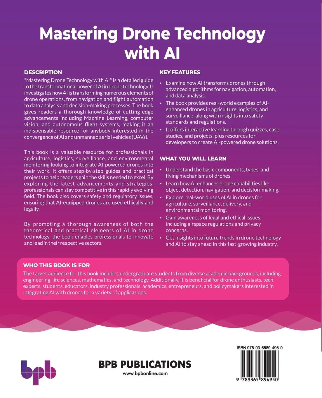 Rückseite: 9789365894950 | Mastering Drone Technology with AI | Subhash K. Shinde (u. a.) | Buch