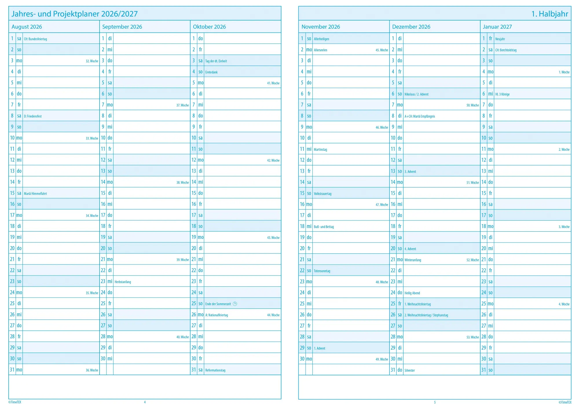 Bild: 4055218105050 | Universal-Schulplaner A5-Plus 2026/2027 | Buch | 198 S. | Deutsch