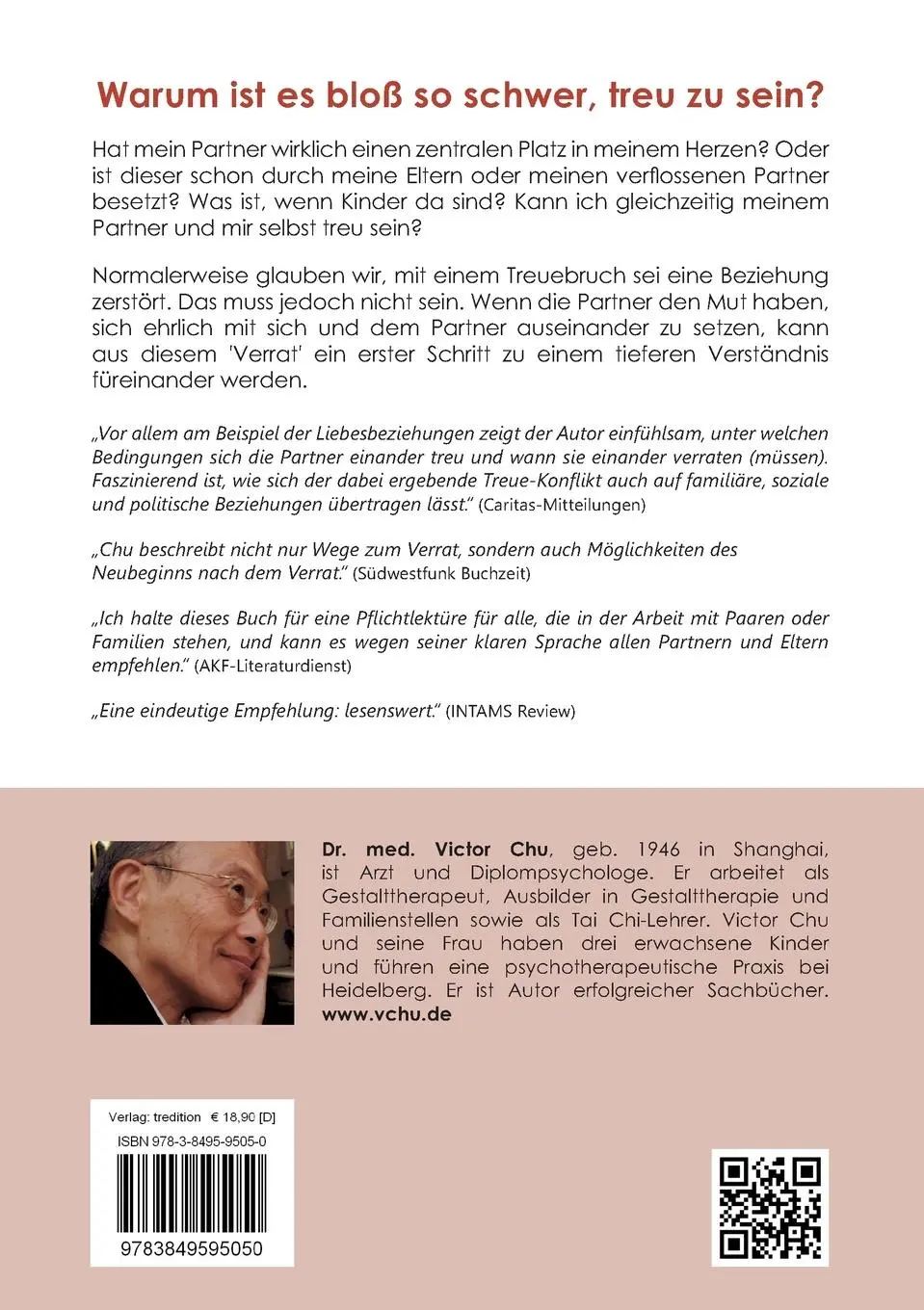 Rückseite: 9783849595050 | Liebe, Treue und Verrat | Victor Chu | Taschenbuch | 268 S. | Deutsch
