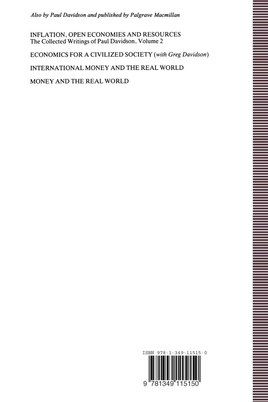 Rückseite: 9781349115150 | Money and Employment | Paul Davidson | Taschenbuch | xii | Englisch
