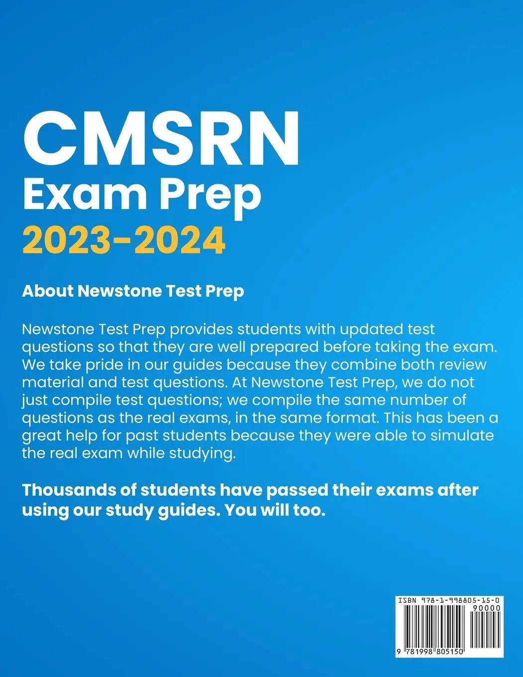 Rückseite: 9781998805150 | CMSRN Exam Prep 2023-2024 | Newstone Test Prep | Taschenbuch | 2023