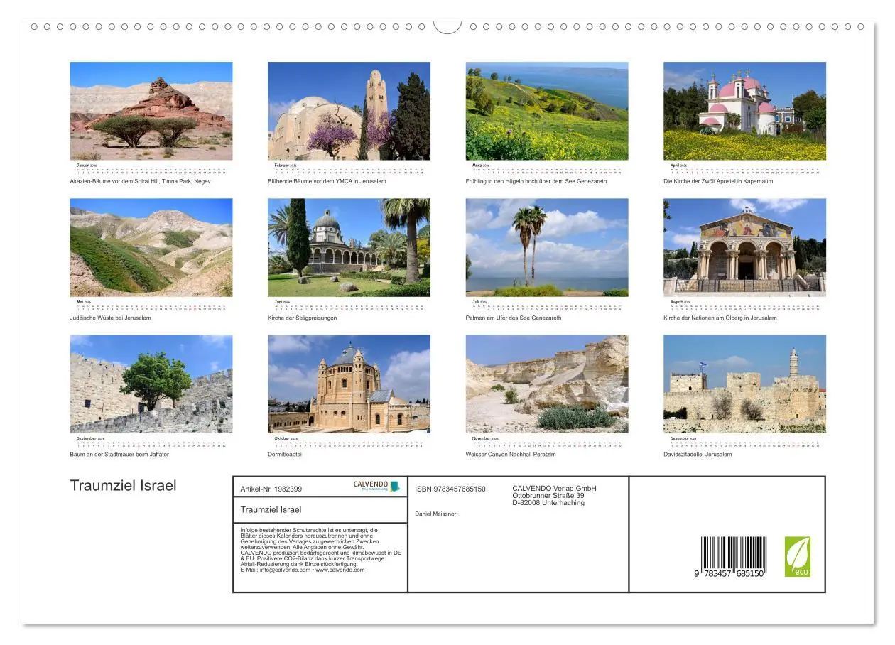 Bild: 9783457685150 | Traumziel Israel (hochwertiger Premium Wandkalender 2026 DIN A2...
