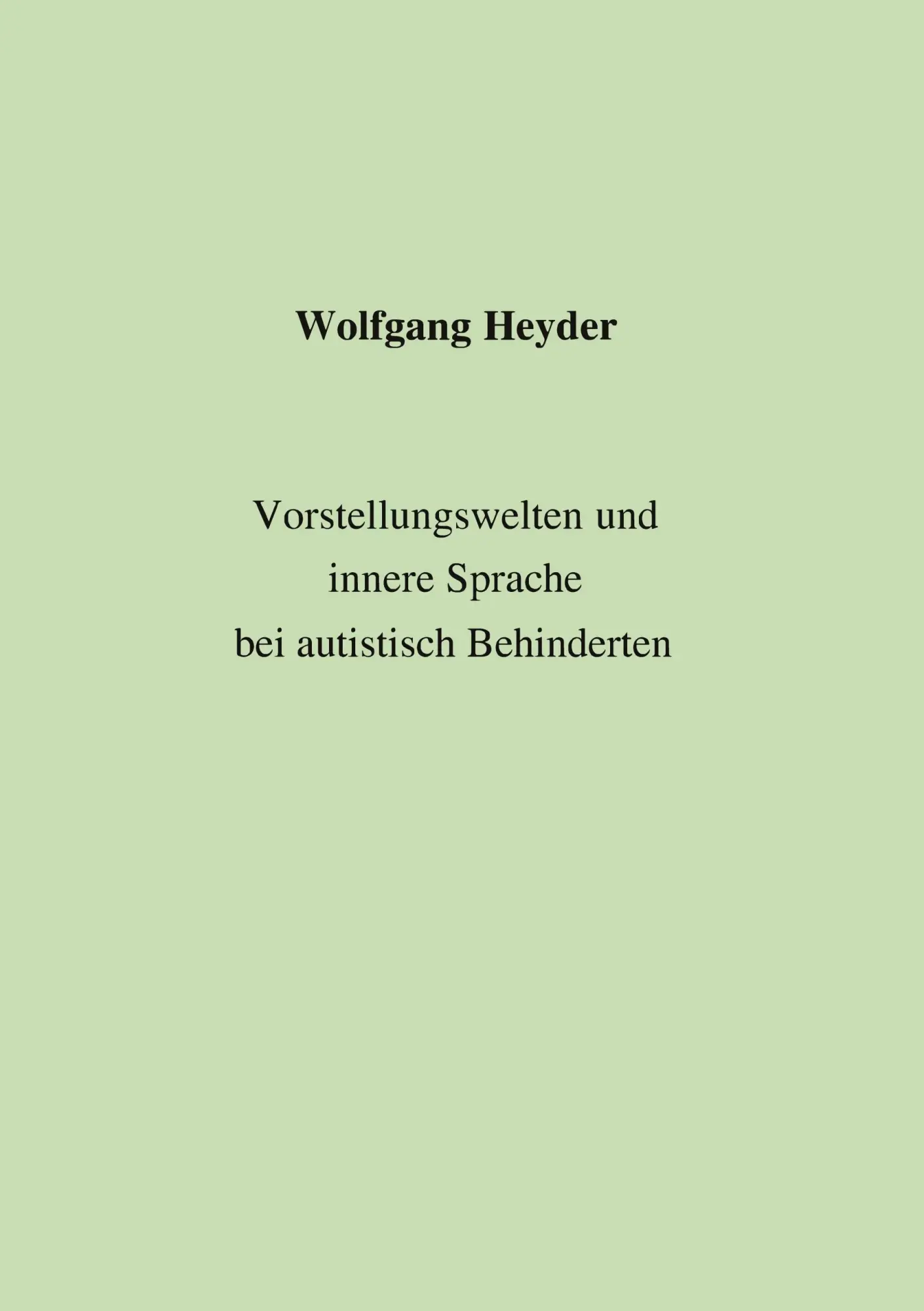 Cover: 9783831115150 | Vorstellungswelten und innere Sprache bei autistisch Behinderten