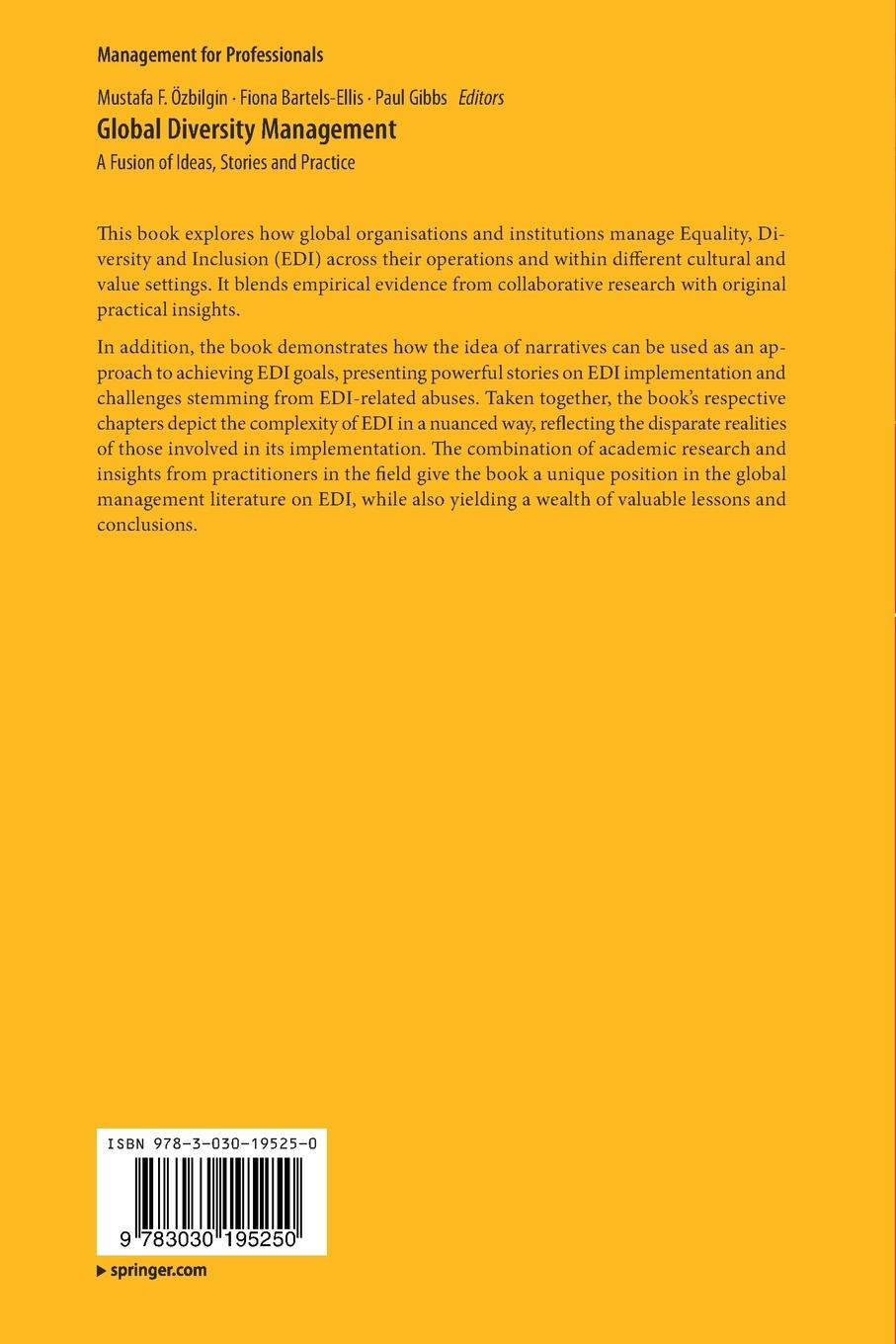Rückseite: 9783030195250 | Global Diversity Management | A Fusion of Ideas, Stories and Practice