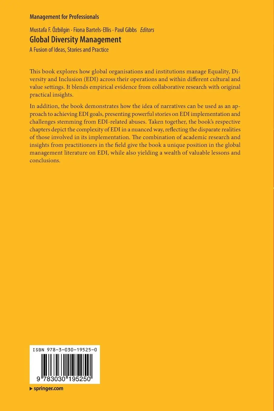 Rückseite: 9783030195250 | Global Diversity Management | A Fusion of Ideas, Stories and Practice