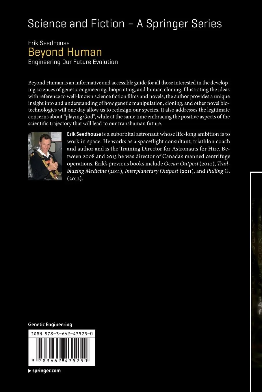 Rückseite: 9783662435250 | Beyond Human | Engineering Our Future Evolution | Erik Seedhouse | xi