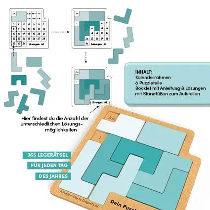 Bild: 4007742185350 | Dein Puzzle-Kalender. Lege das Datum - ein Rätsel für jeden Tag im...
