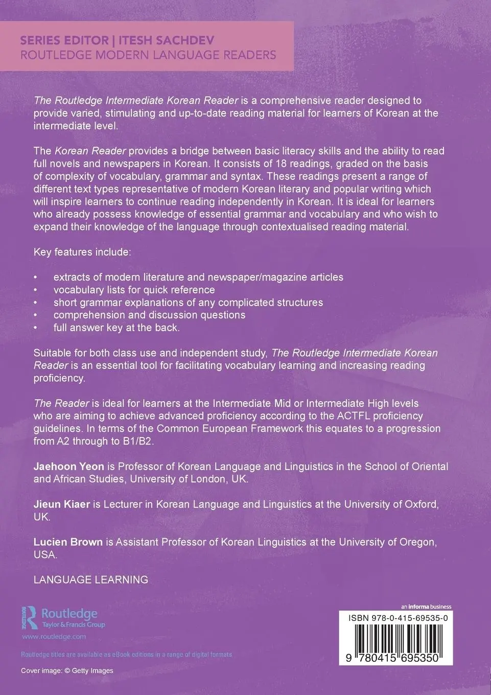 Rückseite: 9780415695350 | The Routledge Intermediate Korean Reader | Jaehoon Yeon (u. a.) | Buch