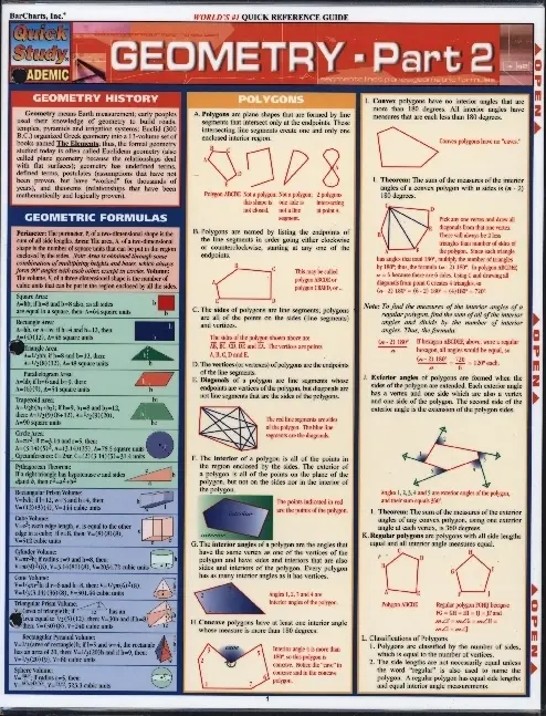 Cover: 9781572225350 | Geometry Part 2 | QuickStudy Laminated Reference Guide | S B Kizlik