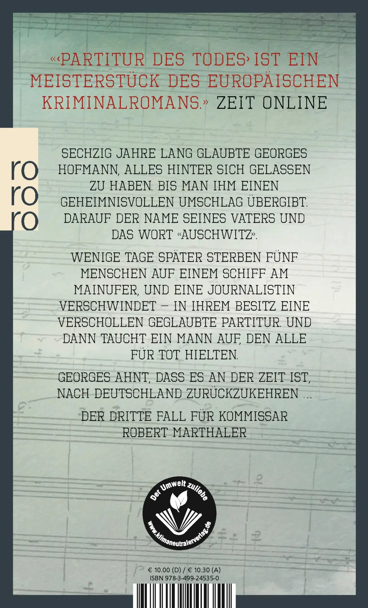 Rückseite: 9783499245350 | Partitur des Todes | Jan Seghers | Taschenbuch | 476 S. | Deutsch