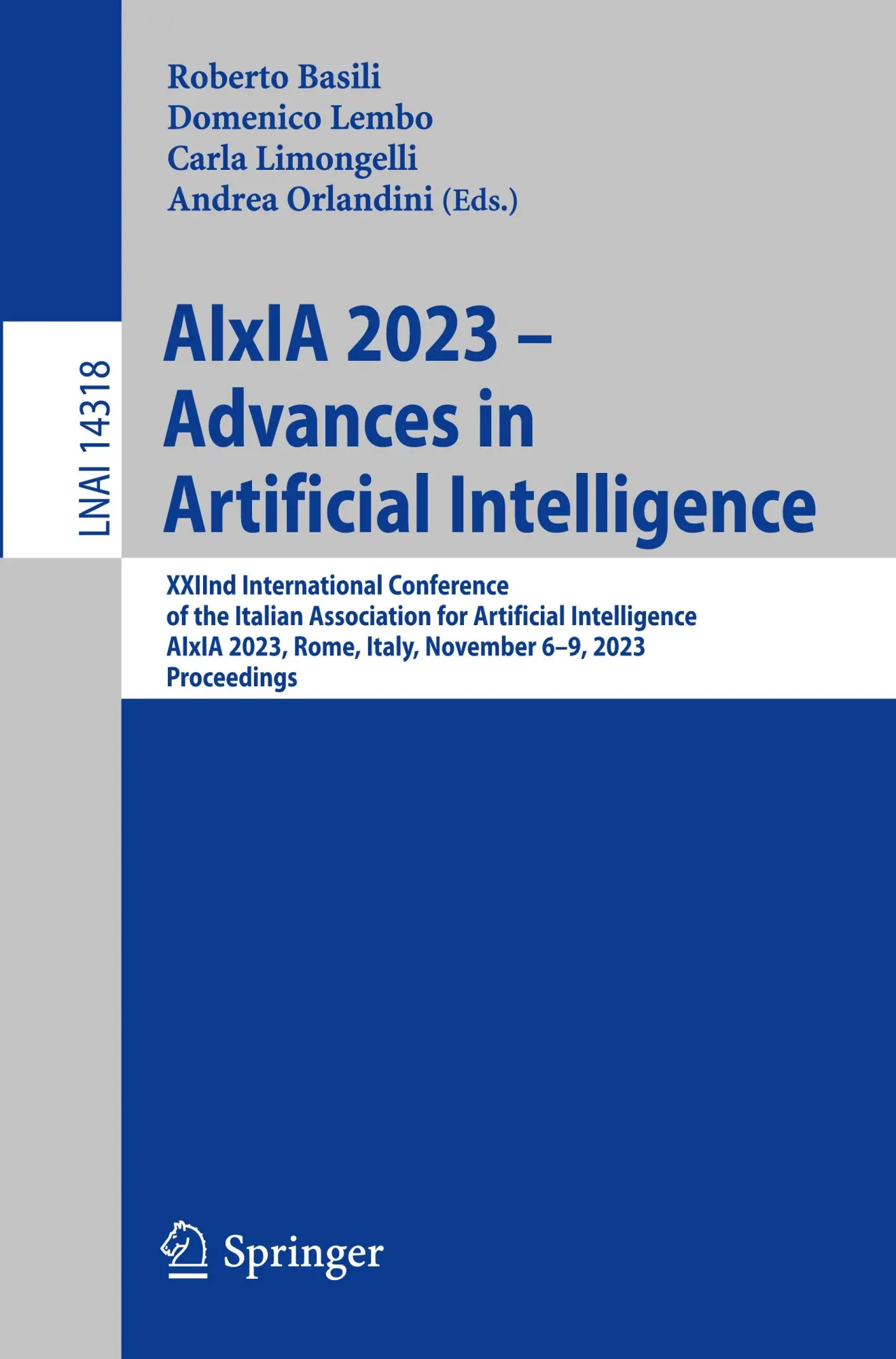 Cover: 9783031475450 | AIxIA 2023 - Advances in Artificial Intelligence | Basili (u. a.)