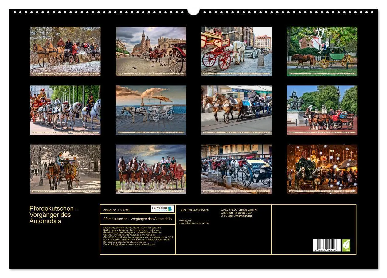 Bild: 9783435495450 | Pferdekutschen - Vorgänger des Automobils (Wandkalender 2025 DIN A2...