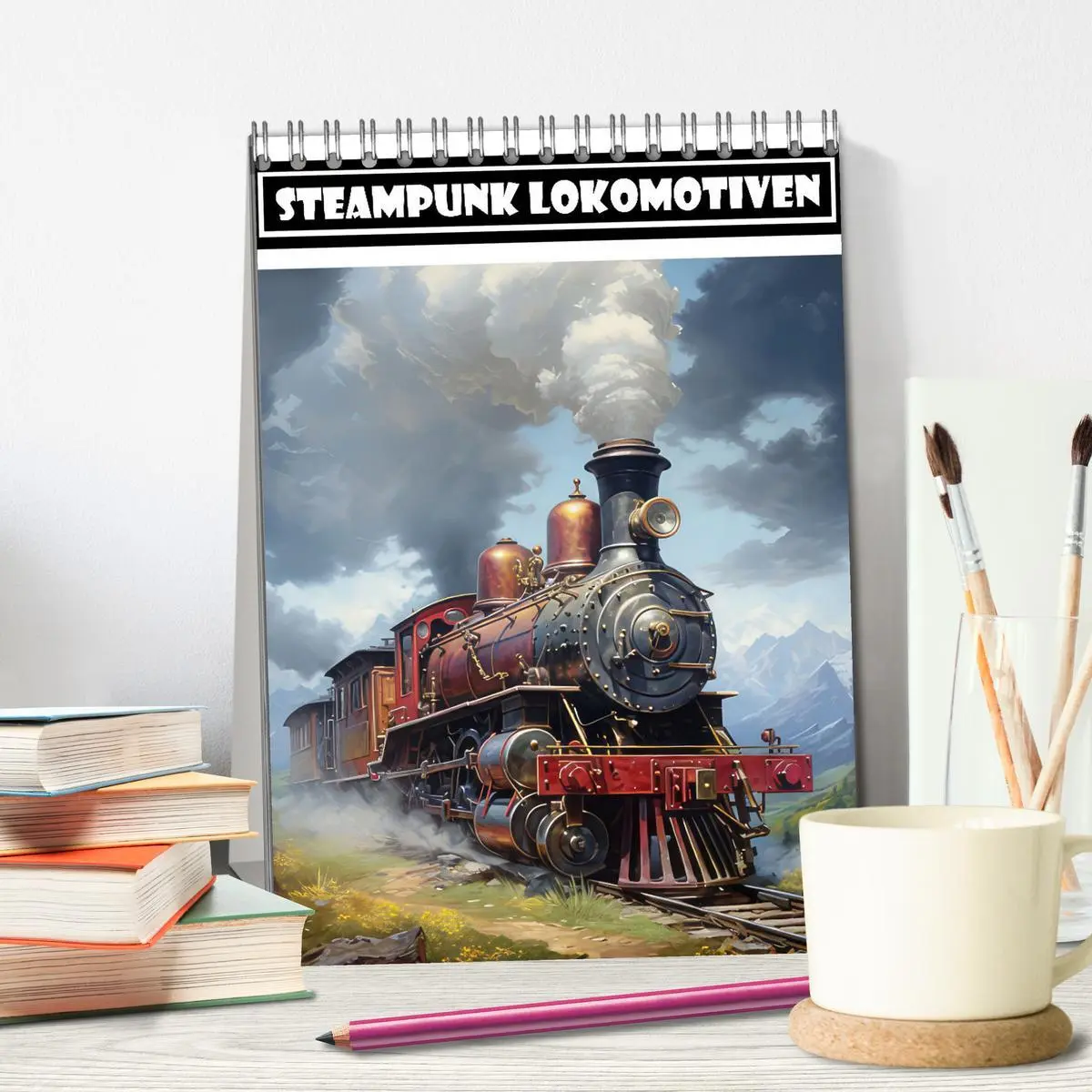 Bild: 9783516295450 | Steampunk Lokomotiven (Tischkalender 2026 DIN A5 hoch), CALVENDO...