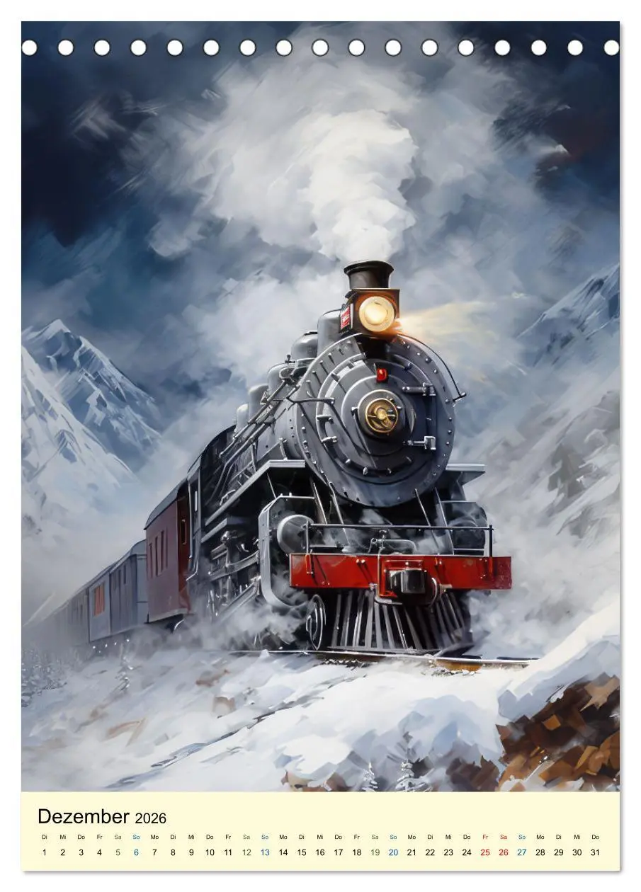 Bild: 9783516295450 | Steampunk Lokomotiven (Tischkalender 2026 DIN A5 hoch), CALVENDO...