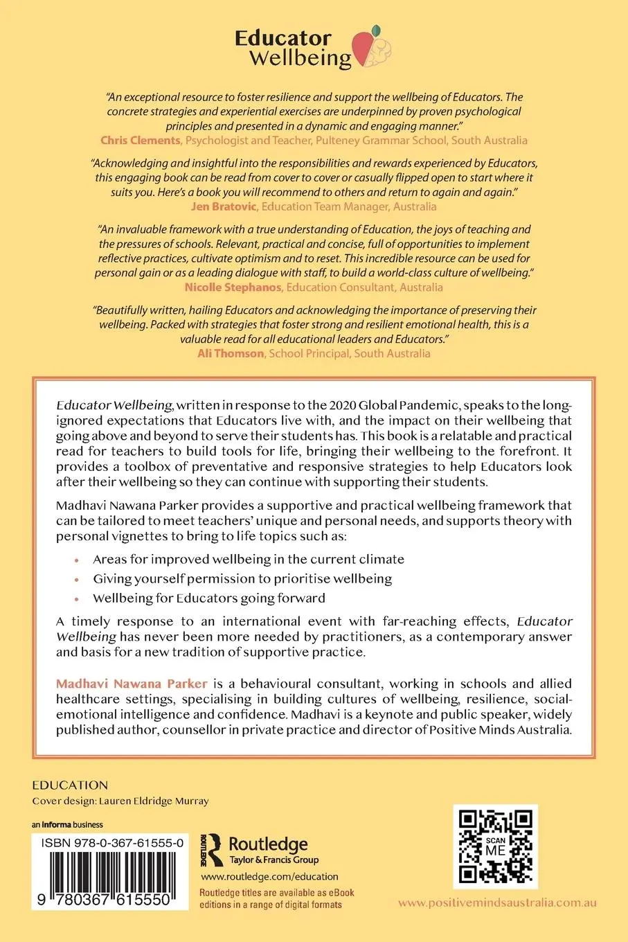 Rückseite: 9780367615550 | Educator Wellbeing | Madhavi Nawana Parker | Taschenbuch | Englisch