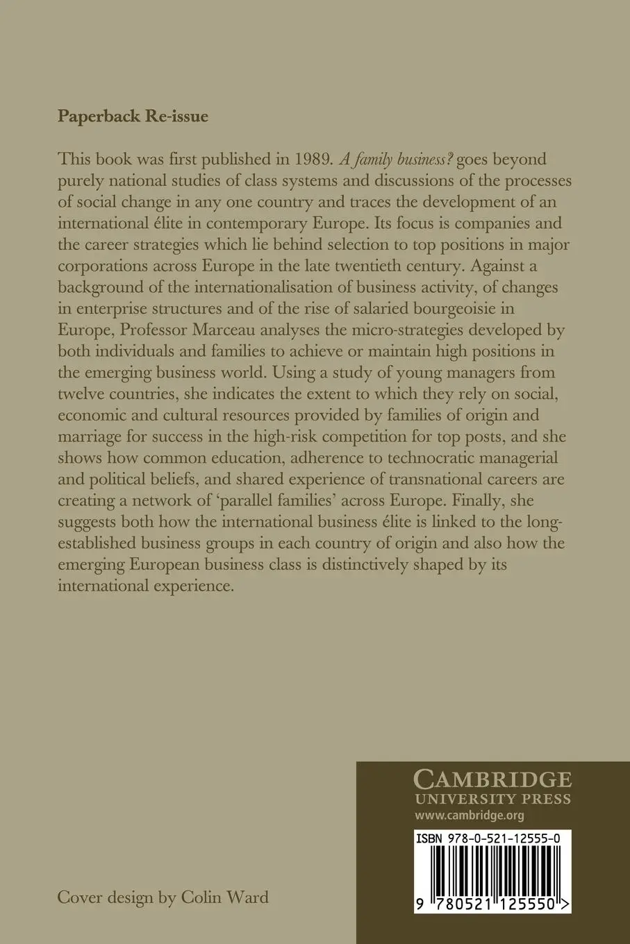 Rückseite: 9780521125550 | A Family Business? | The Making of an International Business Elite