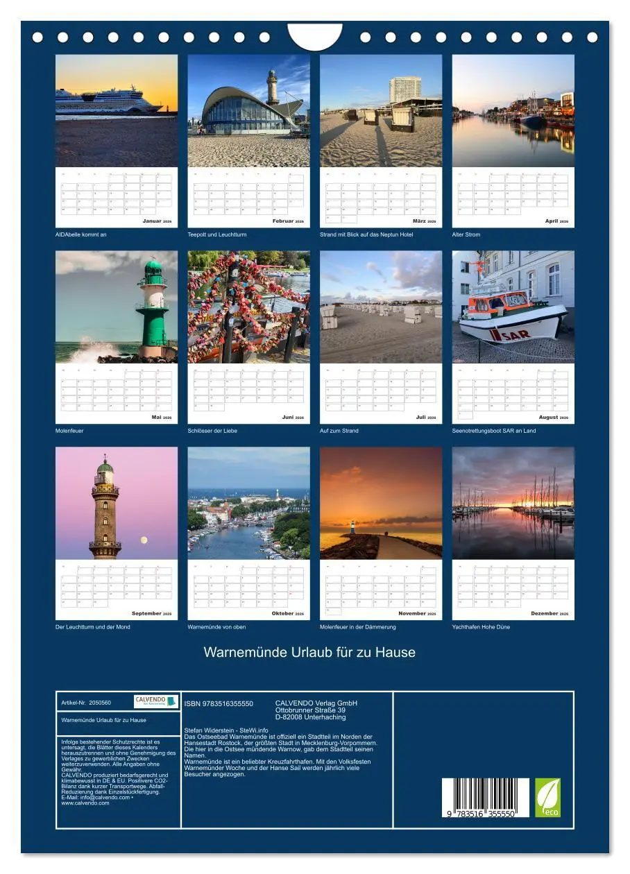 Bild: 9783516355550 | Warnemünde Urlaub für zu Hause (Wandkalender 2026 DIN A4 hoch),...