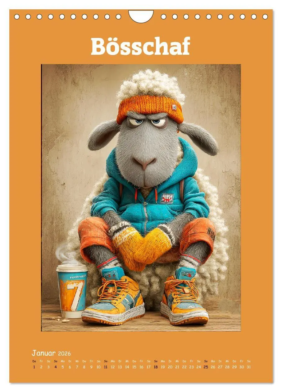 Bild: 9783516735550 | Schafwelt. Coole Schafe im Cartoon-Style (Wandkalender 2026 DIN A4...