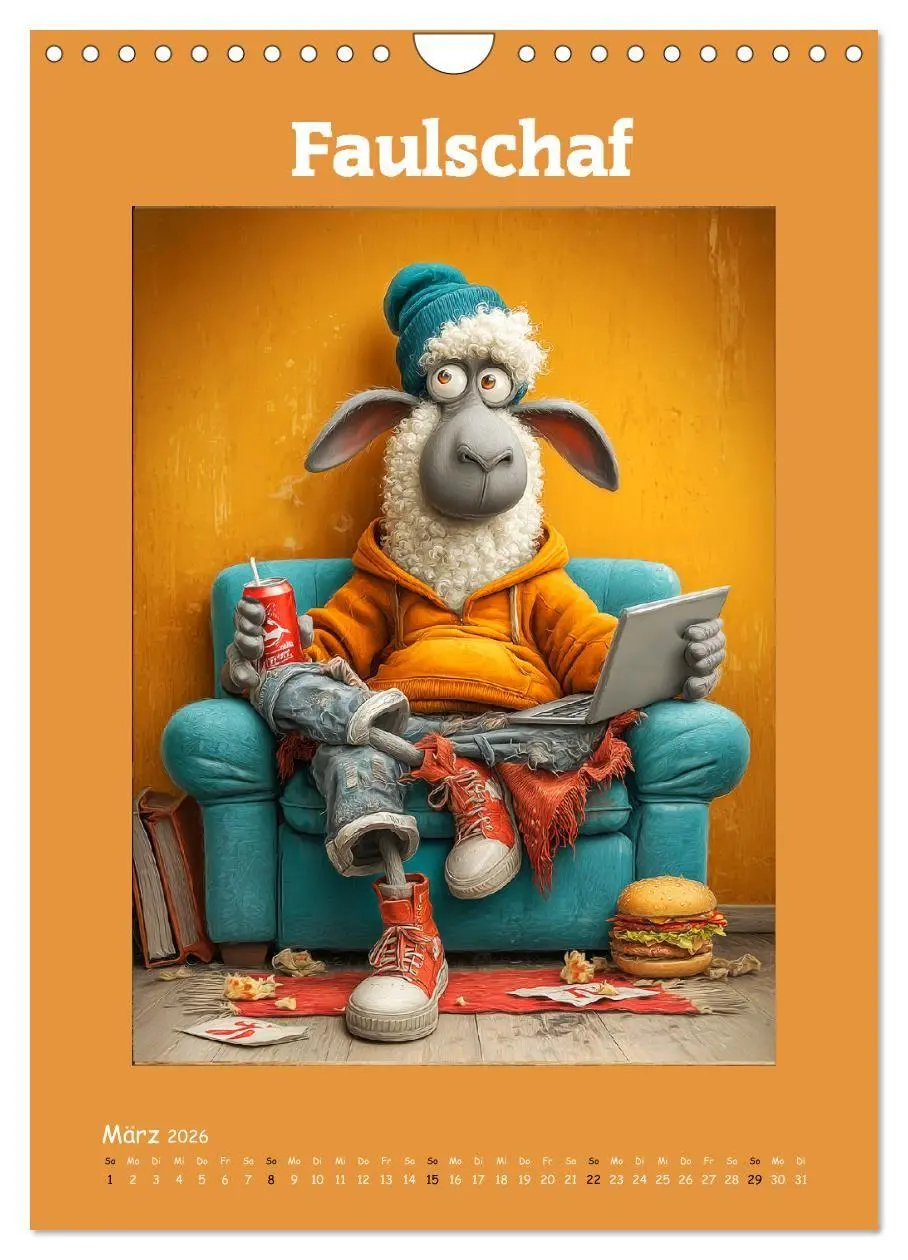 Bild: 9783516735550 | Schafwelt. Coole Schafe im Cartoon-Style (Wandkalender 2026 DIN A4...