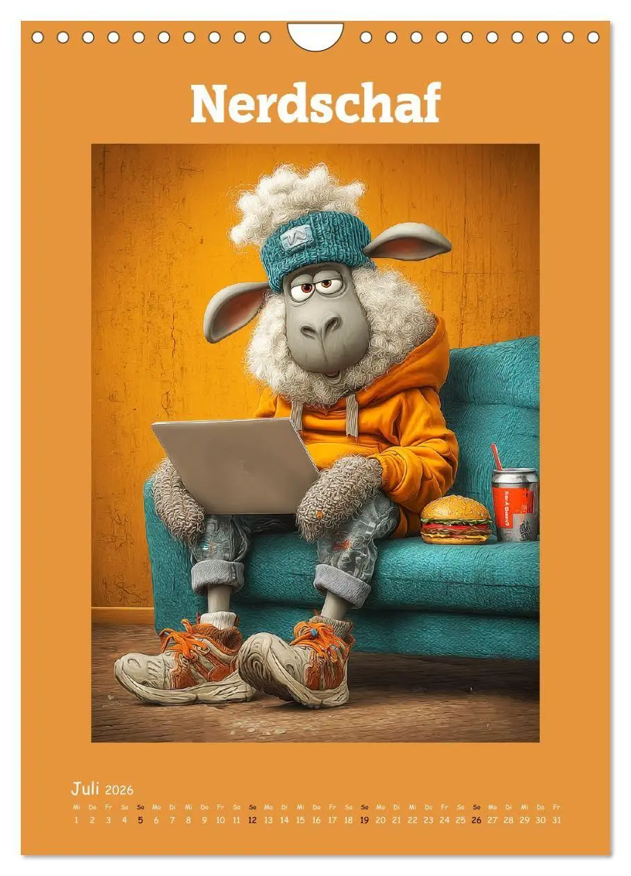 Bild: 9783516735550 | Schafwelt. Coole Schafe im Cartoon-Style (Wandkalender 2026 DIN A4...