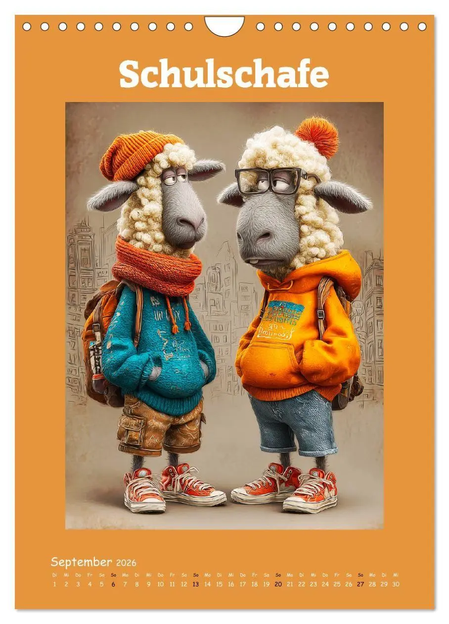 Bild: 9783516735550 | Schafwelt. Coole Schafe im Cartoon-Style (Wandkalender 2026 DIN A4...