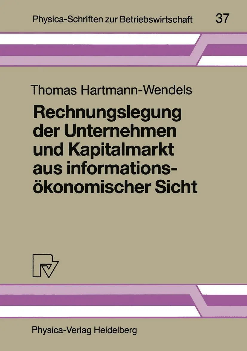 Cover: 9783790805550 | Rechnungslegung der Unternehmen und Kapitalmarkt aus...