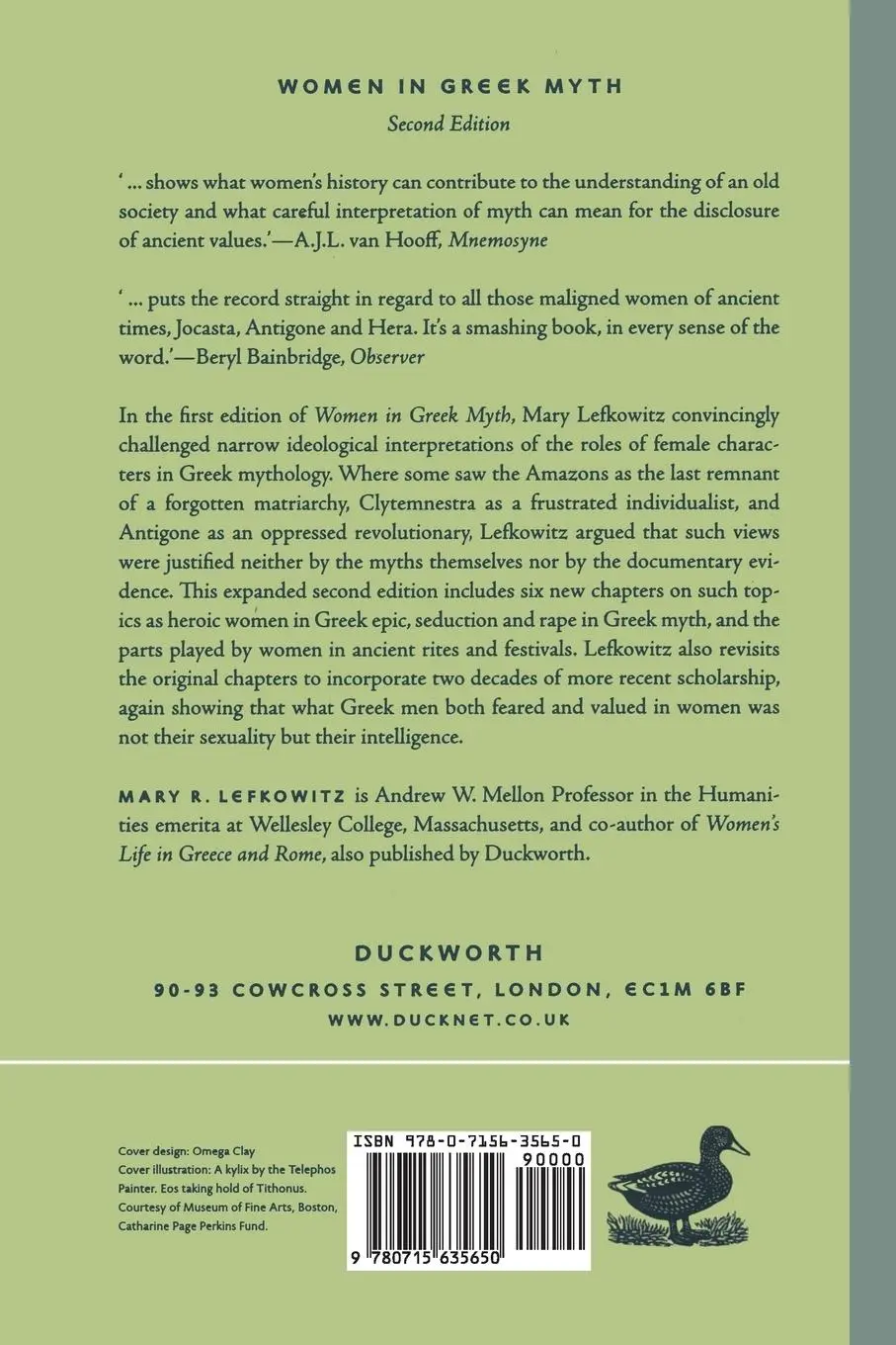 Rückseite: 9780715635650 | Women in Greek Myth | Mary R. Lefkowitz | Taschenbuch | Englisch