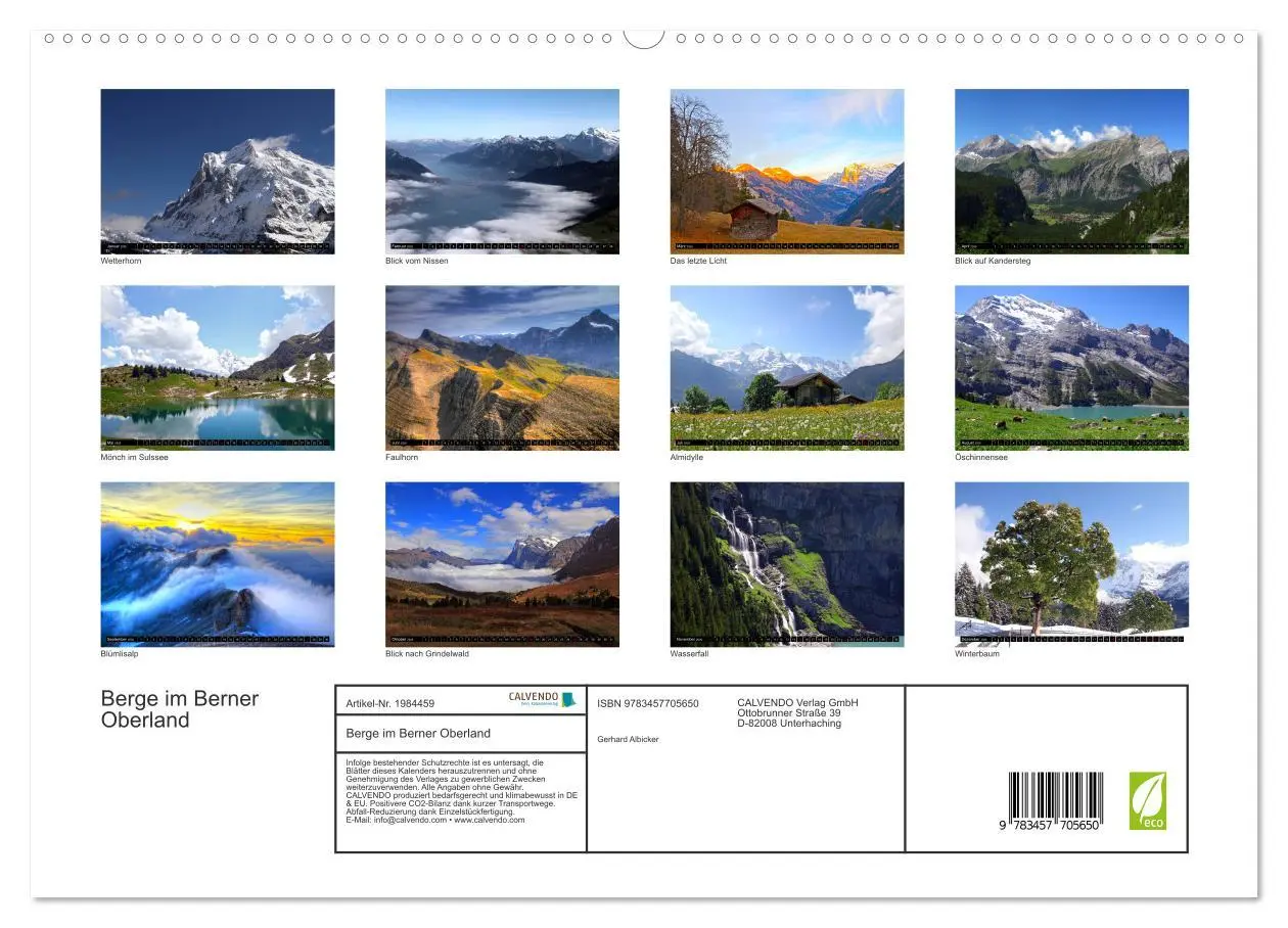 Bild: 9783457705650 | Berge im Berner Oberland (hochwertiger Premium Wandkalender 2026...