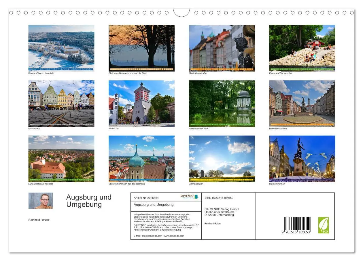 Bild: 9783516105650 | Augsburg und Umgebung (Wandkalender 2026 DIN A3 quer), CALVENDO...