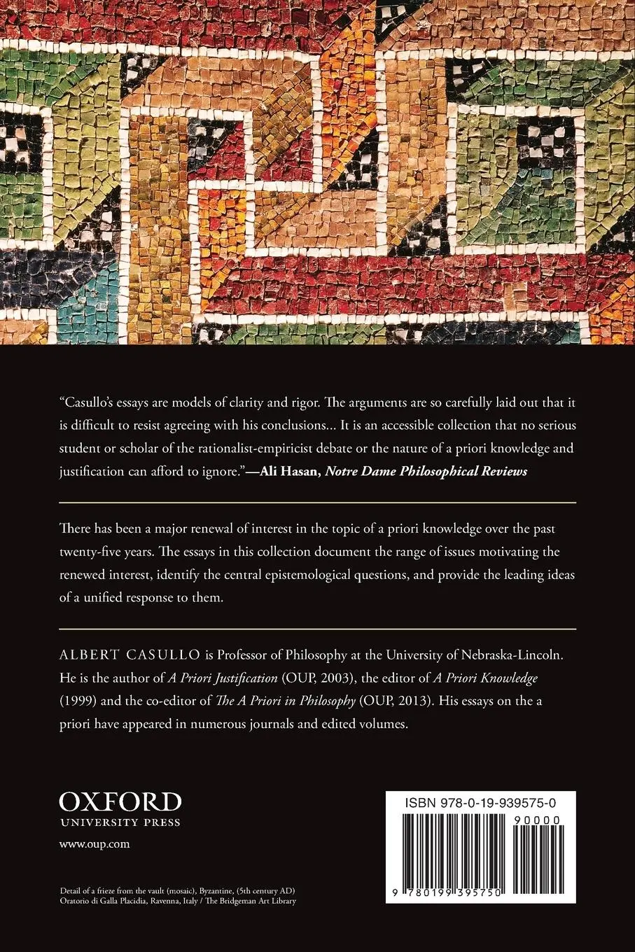 Rückseite: 9780199395750 | Essays on a Priori Knowledge and Justification | Albert Casullo | Buch