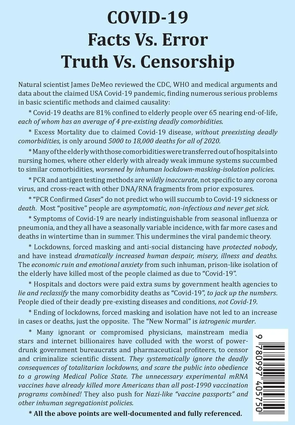 Rückseite: 9780997405750 | COVID-19 | James Demeo | Taschenbuch | Englisch | 2021