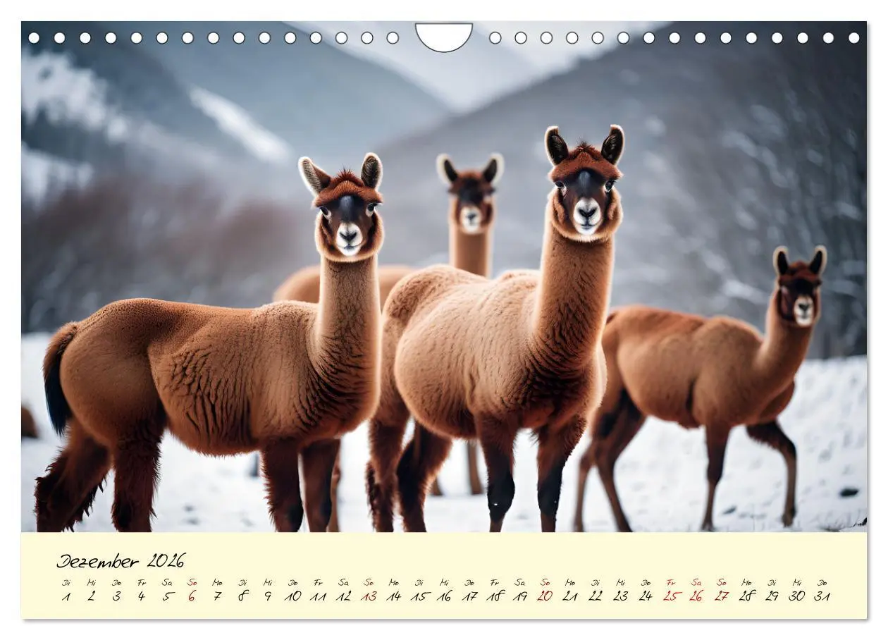 Bild: 9783457315750 | Alpakas, die sanften Andenbewohner (Wandkalender 2026 DIN A4 quer),...