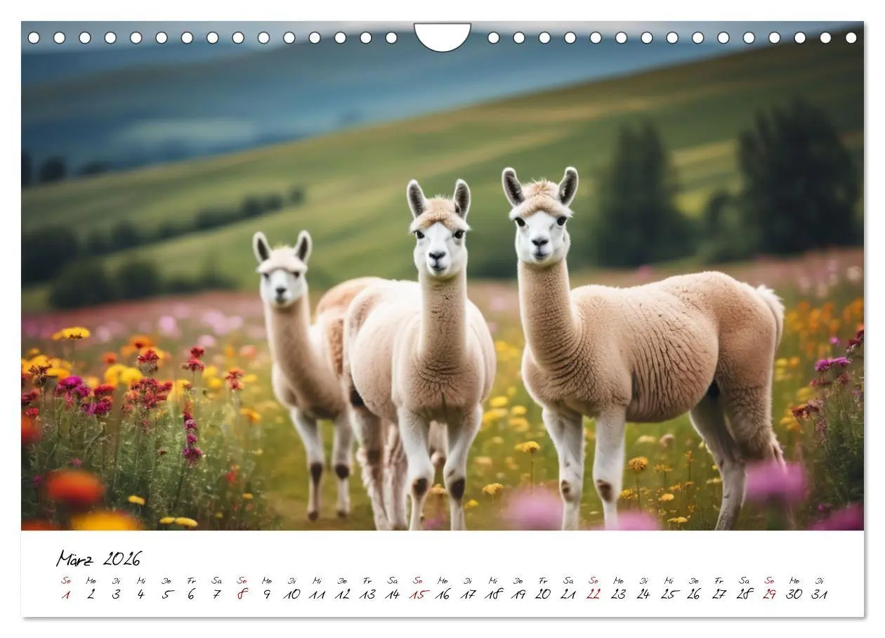 Bild: 9783457315750 | Alpakas, die sanften Andenbewohner (Wandkalender 2026 DIN A4 quer),...