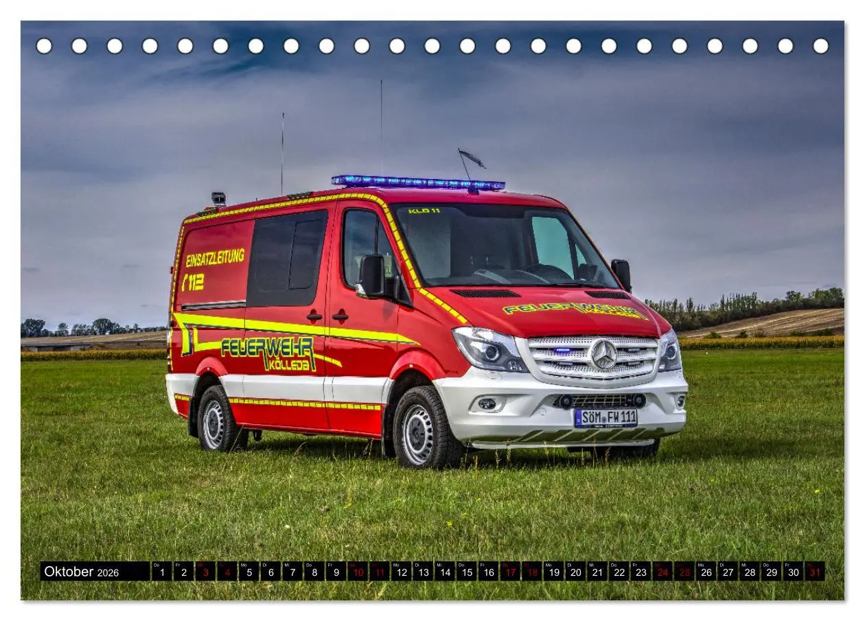 Bild: 9783457625750 | Feuerwehrfahrzeuge (Tischkalender 2026 DIN A5 quer), CALVENDO...